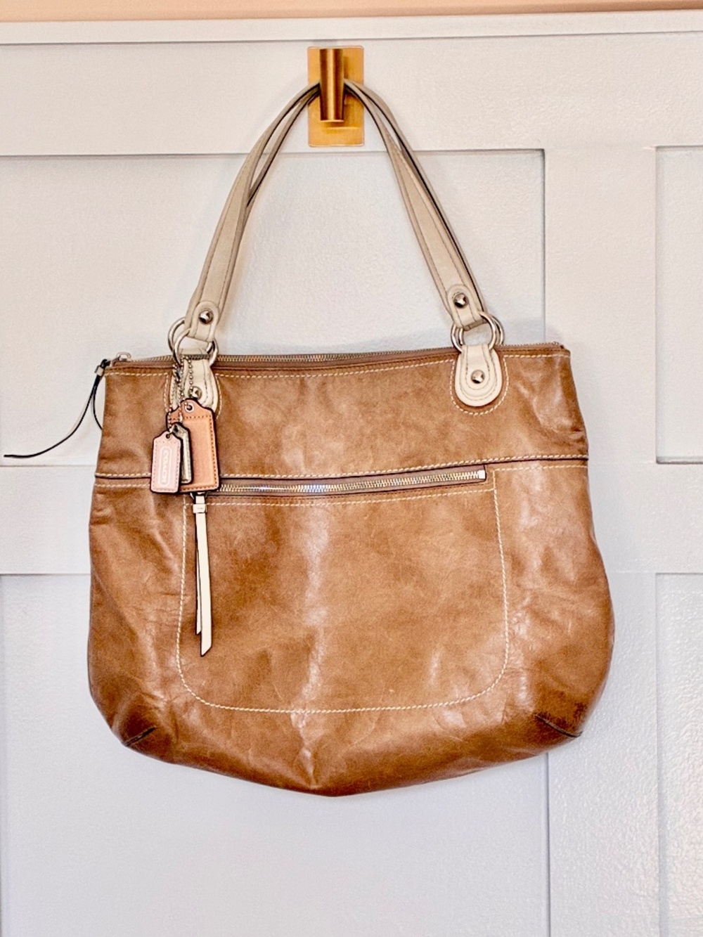 Coach tan/cream 18998 Poppy Glam Tote